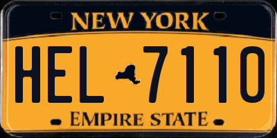 NY license plate HEL7110