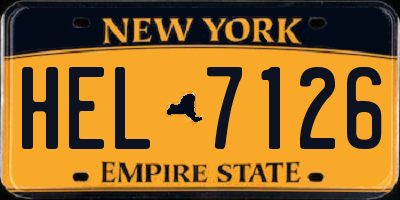 NY license plate HEL7126