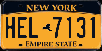 NY license plate HEL7131