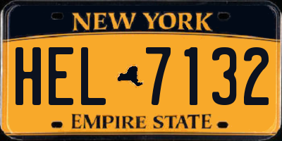 NY license plate HEL7132