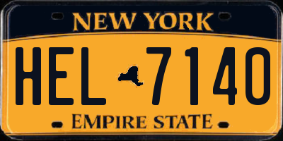 NY license plate HEL7140