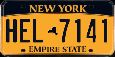 NY license plate HEL7141