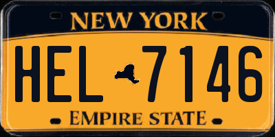 NY license plate HEL7146
