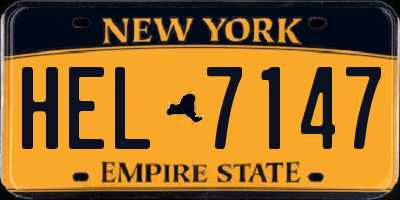 NY license plate HEL7147