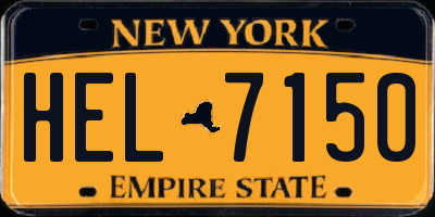NY license plate HEL7150