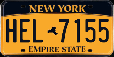 NY license plate HEL7155