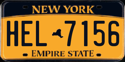 NY license plate HEL7156