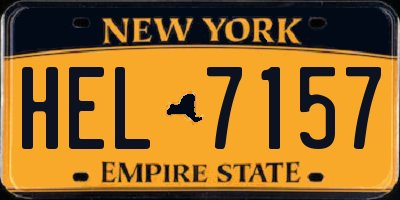 NY license plate HEL7157