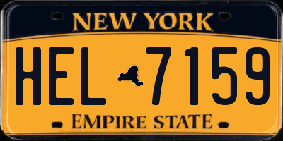 NY license plate HEL7159