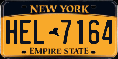 NY license plate HEL7164