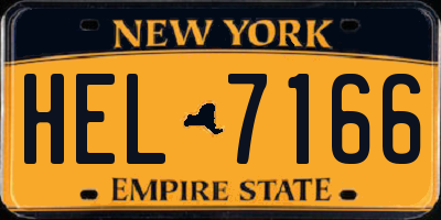 NY license plate HEL7166