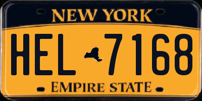 NY license plate HEL7168