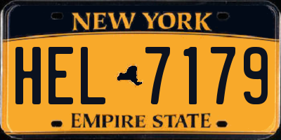 NY license plate HEL7179