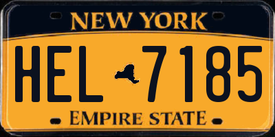 NY license plate HEL7185