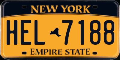 NY license plate HEL7188