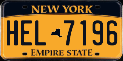 NY license plate HEL7196