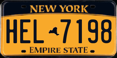 NY license plate HEL7198