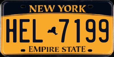 NY license plate HEL7199