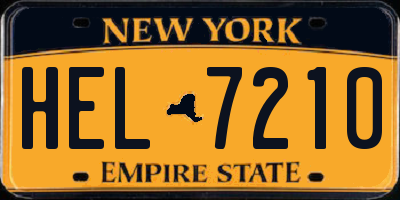 NY license plate HEL7210