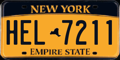 NY license plate HEL7211