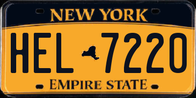 NY license plate HEL7220