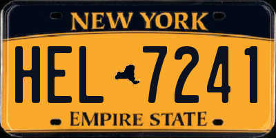 NY license plate HEL7241