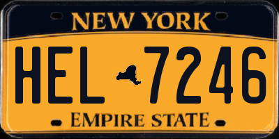 NY license plate HEL7246