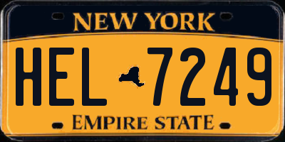 NY license plate HEL7249