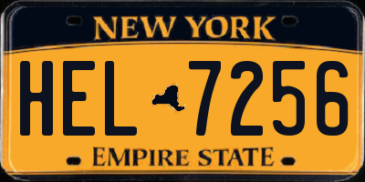 NY license plate HEL7256