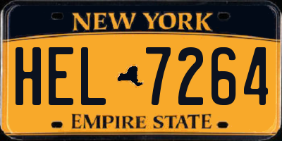 NY license plate HEL7264