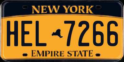 NY license plate HEL7266