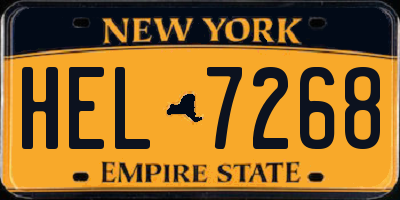 NY license plate HEL7268
