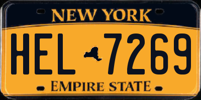 NY license plate HEL7269