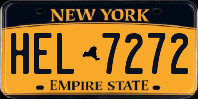 NY license plate HEL7272
