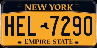 NY license plate HEL7290