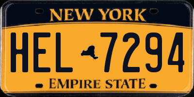 NY license plate HEL7294