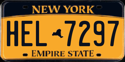 NY license plate HEL7297