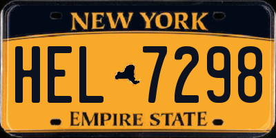 NY license plate HEL7298