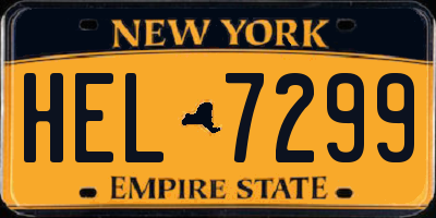 NY license plate HEL7299