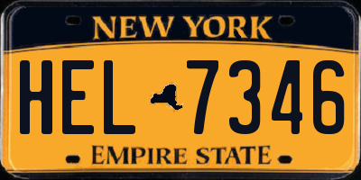 NY license plate HEL7346