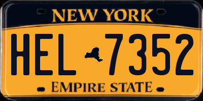 NY license plate HEL7352