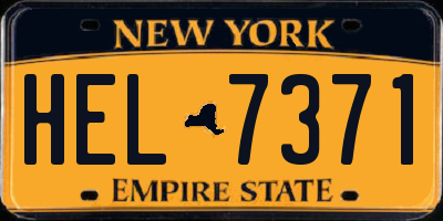 NY license plate HEL7371