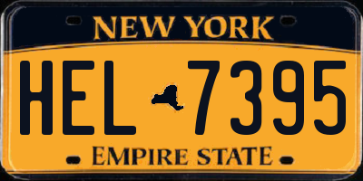 NY license plate HEL7395