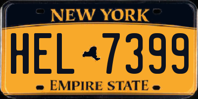 NY license plate HEL7399