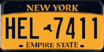 NY license plate HEL7411