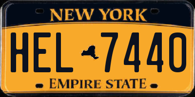 NY license plate HEL7440