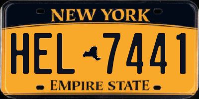 NY license plate HEL7441