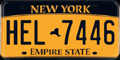NY license plate HEL7446