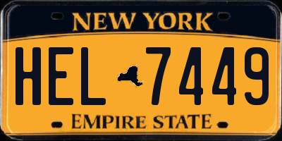 NY license plate HEL7449