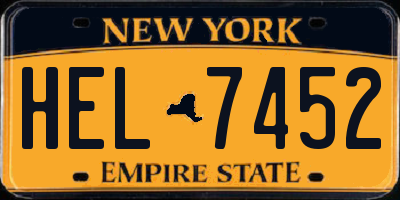 NY license plate HEL7452
